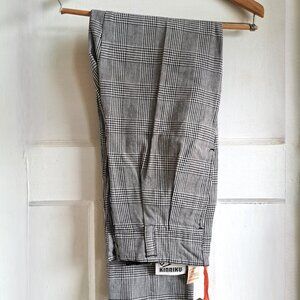 NWT Vintage Houndstooth Plaid Trousers Size 28  - 1990s Black and White …